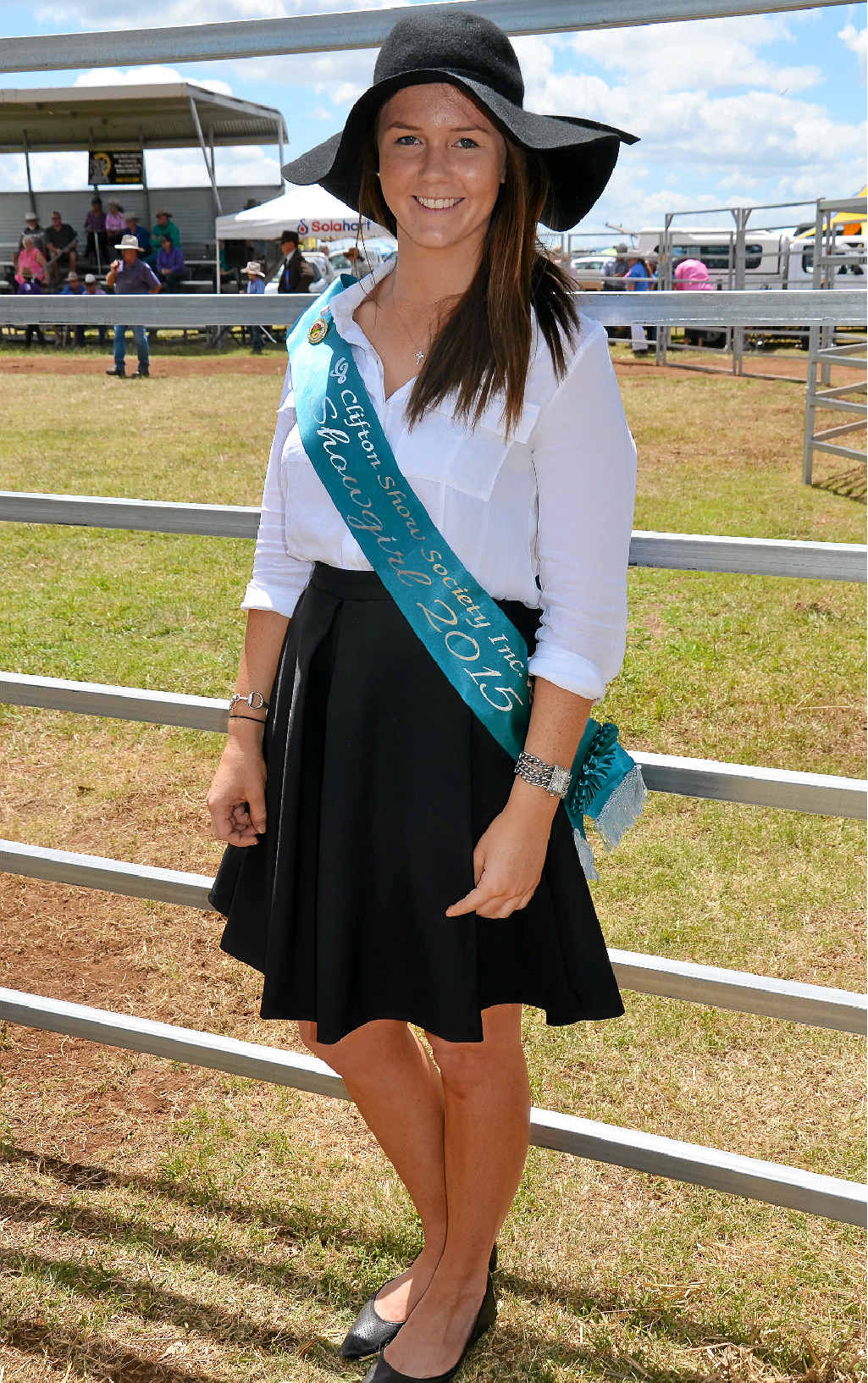 LEARNING CURVE: 2015 Miss Clifton Showgirl Rachael Bell from Pilton said she’d experienced everything from whipcracking to stud cattle for the first time. LEARNING CURVE: 2015 Miss Clifton Showgirl Rachael Bell from Pilton said she’d experienced everything from whipcracking to stud cattle for the first time.